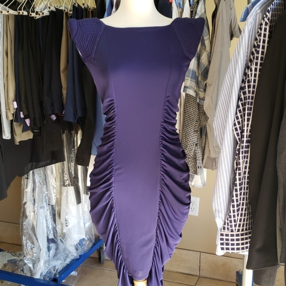 BCBGMAXAZRIA Fitted Indigo Dress - Picture 3 of 7